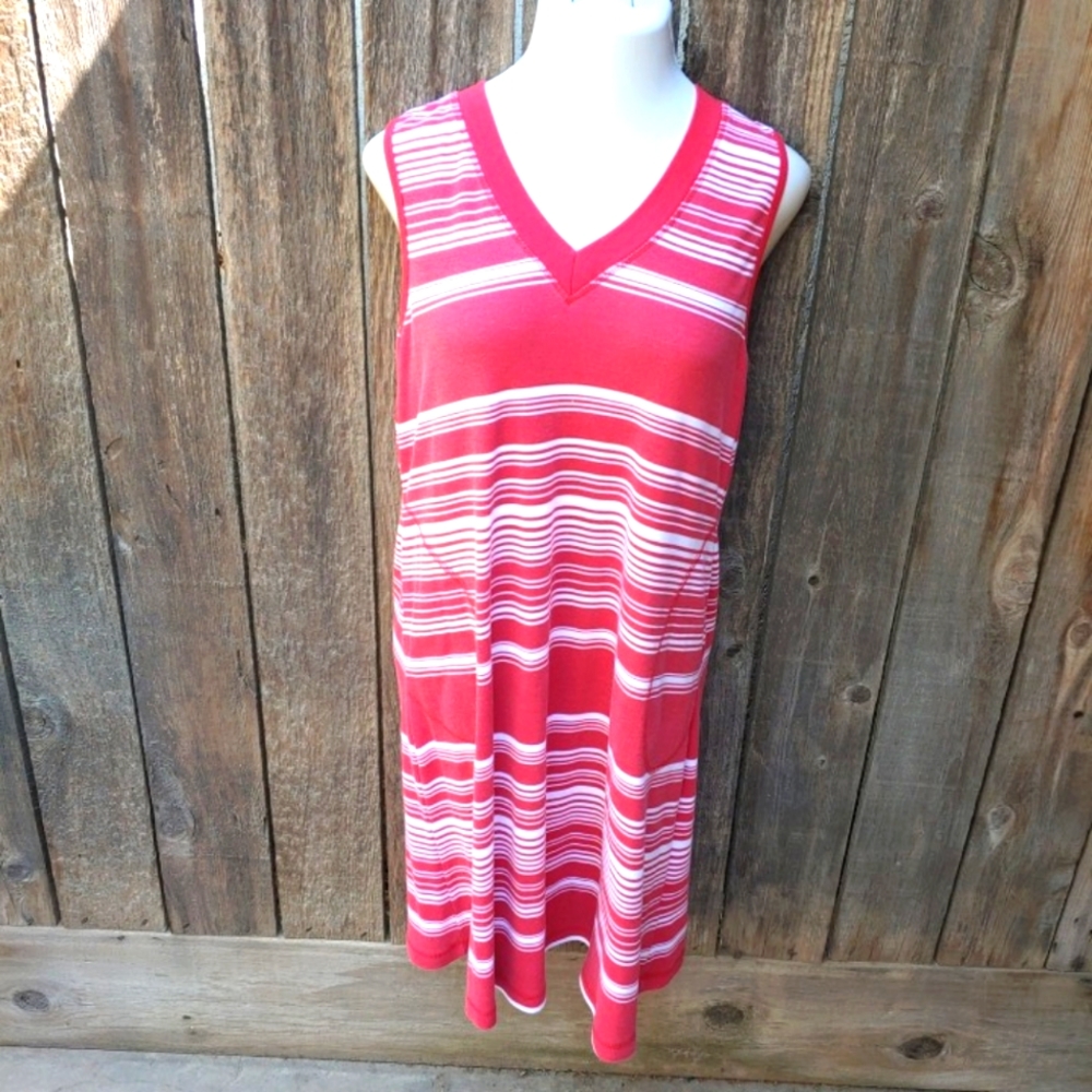 Dreams & Co Red & White Striped Dress